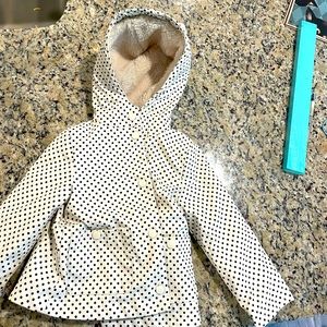Polka Rain Coat W/ Sherpa lining 2t